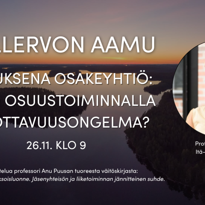 Pellervon Aamu: Oletuksena osakeyhtiö – onko osuustoiminnalla uskottavuusongelma?